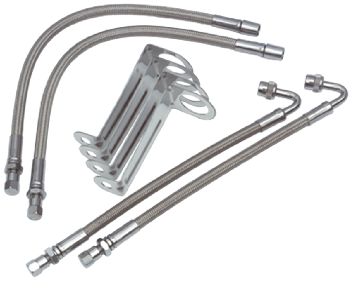 Phoenix USA Valve Stem Extension, Use With Dual Wheels With Lug Nut Hex Of 1-1/16 in And Smaller, Braided Stainless Steel, Set Of 4 - AML1