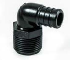 Elkhart Supply Fresh Water Fitting, 1/2 in PEX x 1/2 in Male Pipe Thread, 90 degree Elbow, Black - 28803