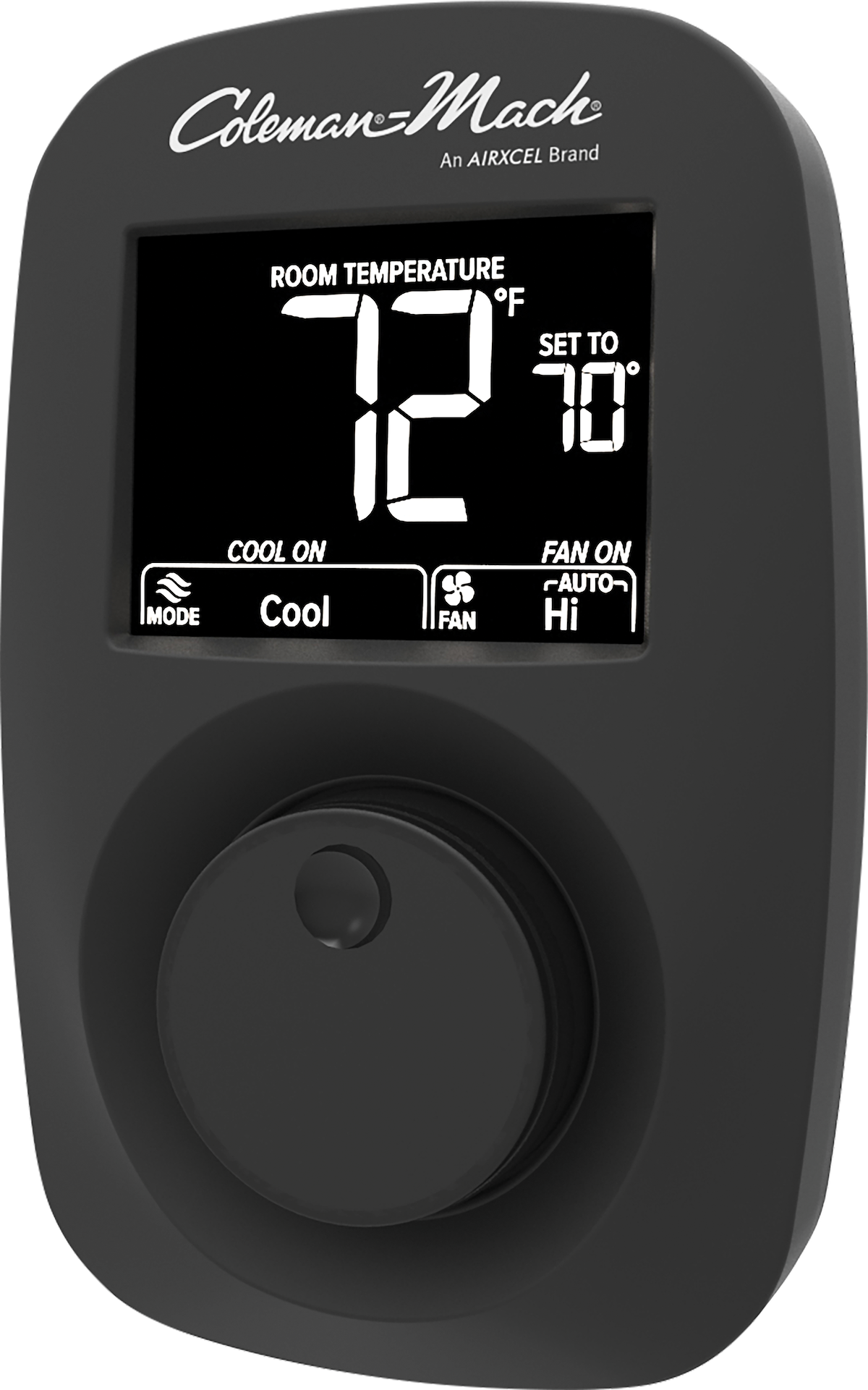 Coleman Mach Wall Thermostat, 12 V DC, Pre-Wired To 2 Electrical Connectors, 5-1/2 in Length x 3-3/4 in Width x 1-1/8 in Height - 9420A381
