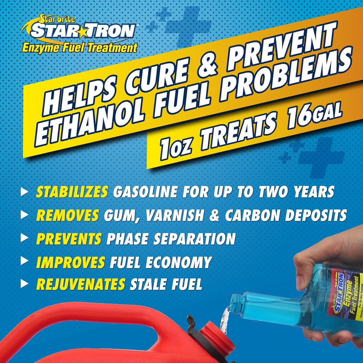 Star Brite Fuel Additive, Treats Up To 512 gal, 32 oz Bottle - 093032