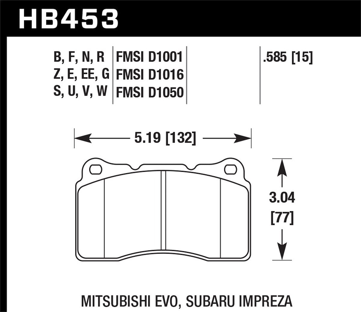 Hawk Performance Disc Brake Pads HB453B.585 product image 2