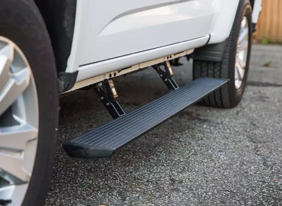 AMP Research Running Board, Textured Powder Coated, Black, Die Cast Aluminum - 76153-01A