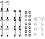 Lippert Leaf Spring Shackle, 2-1/4 in Shackle, For 8000 lb Tandem Axles, With 4 Shackle Assembly/4 Shackle Links/6 Bolts And 14 Nuts - 146291