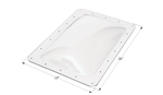 Icon Skylight, 4 in High Bubble Type Dome, 22 in Length x 14 in Width Opening, 26 in Length x 18 in Width Flange - 16030