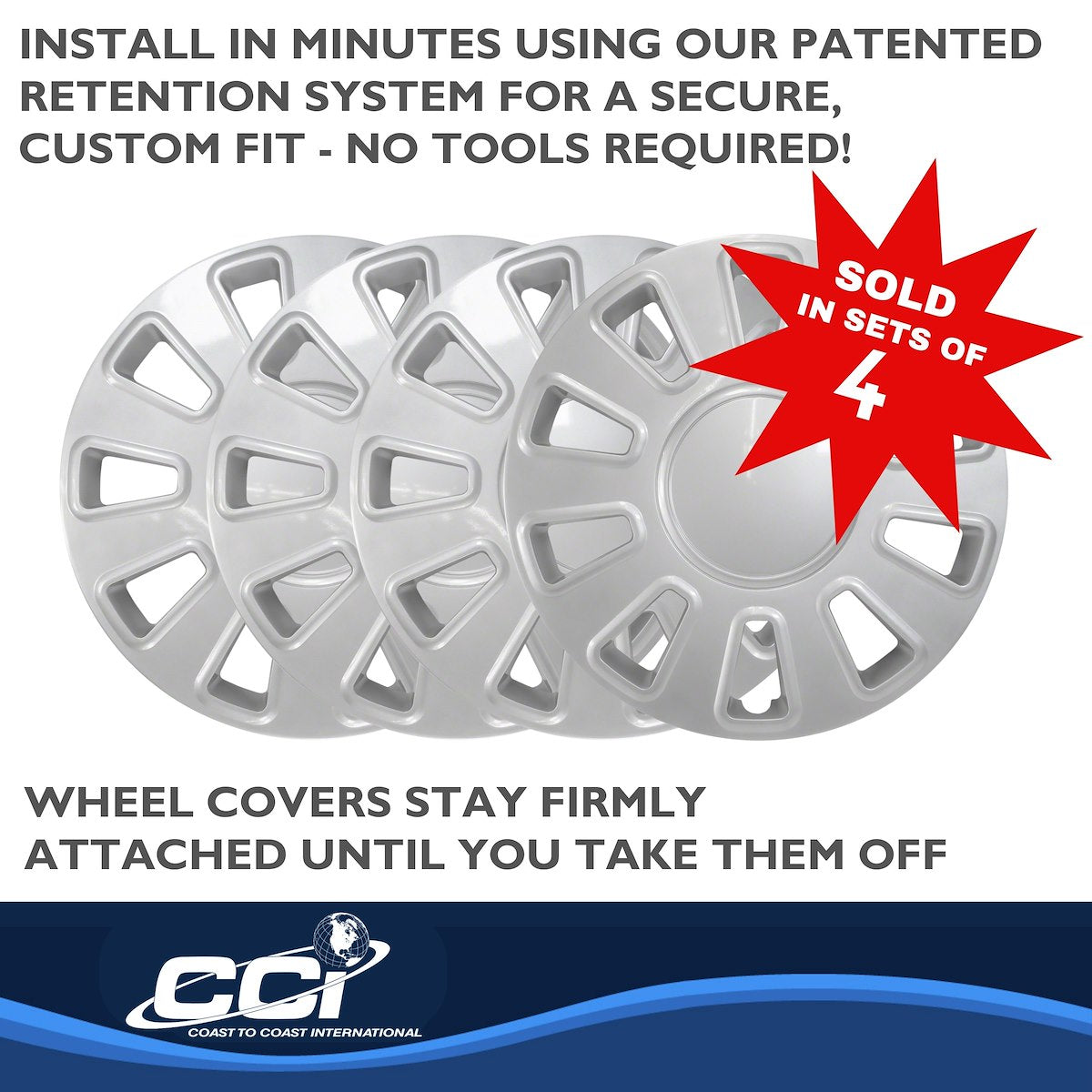 Coast2Coast Wheel Cover, 17 in, 10 Spoke, Set Of 4 - IWC43317S
