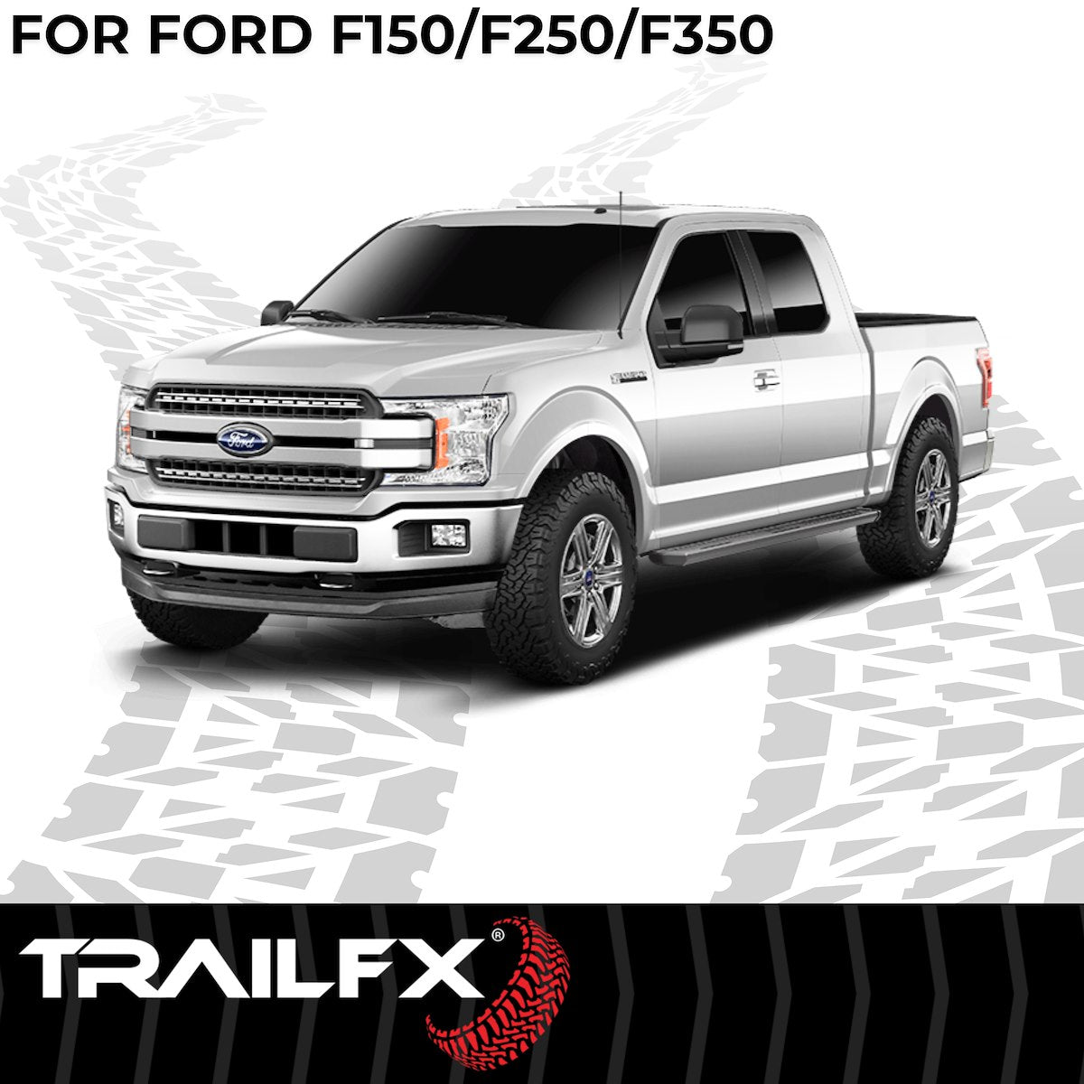 TrailFX Running Board, TrailFX A6 Series, With 6-1/2 in Wide Step Area, Titanium Black - AL6007B