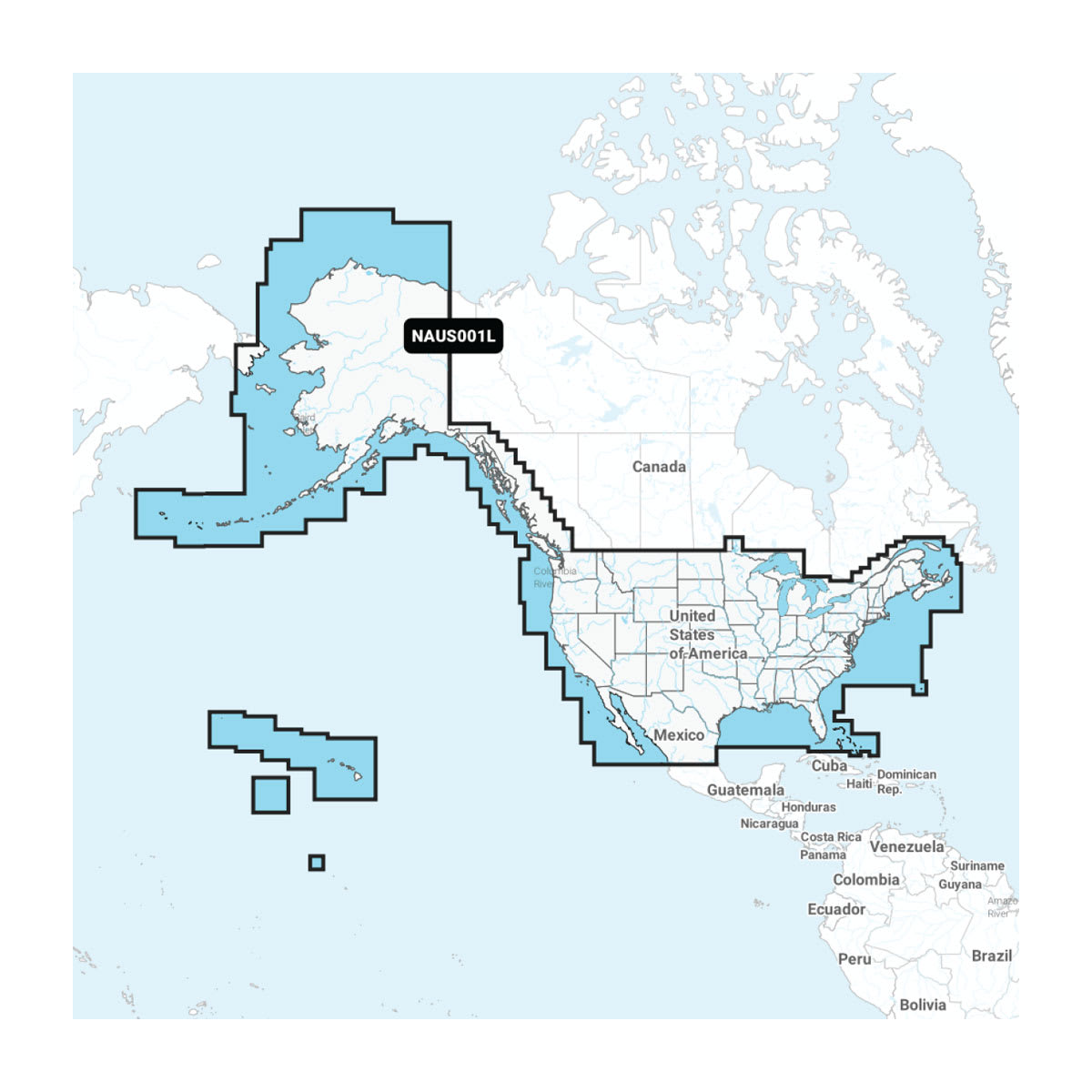 Navionics Marine Cartography, Region Code: NAUS001L - 010-C1366-30