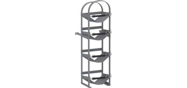 Holman Van Storage System Refrigerant Tank Rack, Holds Four 30 lb Tanks/Two 50 lb Tanks, Steel - 40101