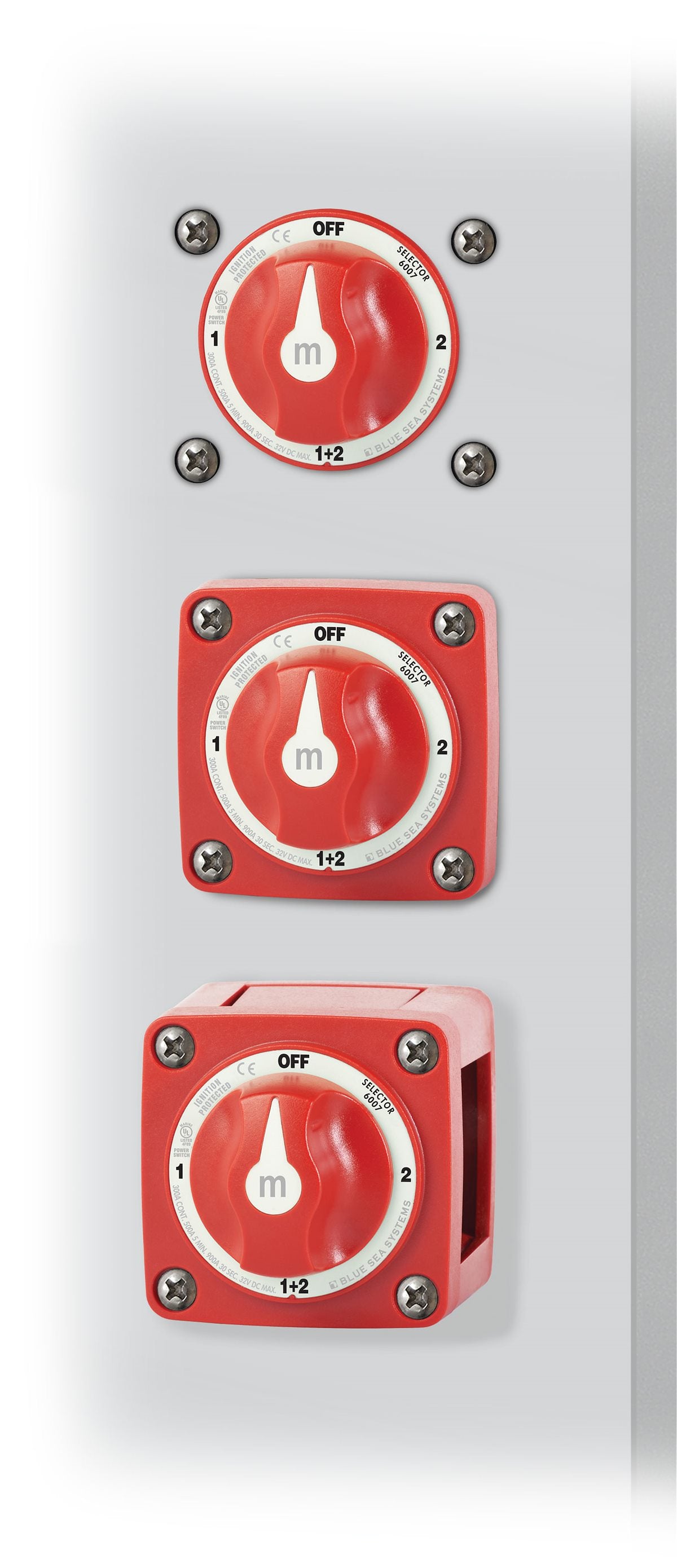 Blue Sea Battery Selector Switch, M Series, 4 Position, 2 Batteries - 6007-BSS