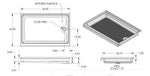 Specialty Recreation Shower Pan, 24 in x 36 in x 3.57 To 4.23 in, White - SP2436WR