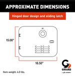 Lippert Water Heater Access Door, Replacement For Atwood 6 gal Water Heater, 15 in x 18-1/2 in, Black - 2022107538
