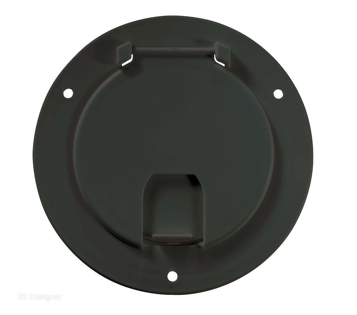 RV Designer Electrical Cord Hatch, For Use With Up To 50 amp Cords, 5.2 in x 2.6 in Overall Dimensions, 3.5 in Cut Out Dimension - B113