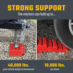 Valterra Leveling Block, Safe Up To 40000 lb Gross Vehicle Weight, Red, Set Of 4 - A10-0916