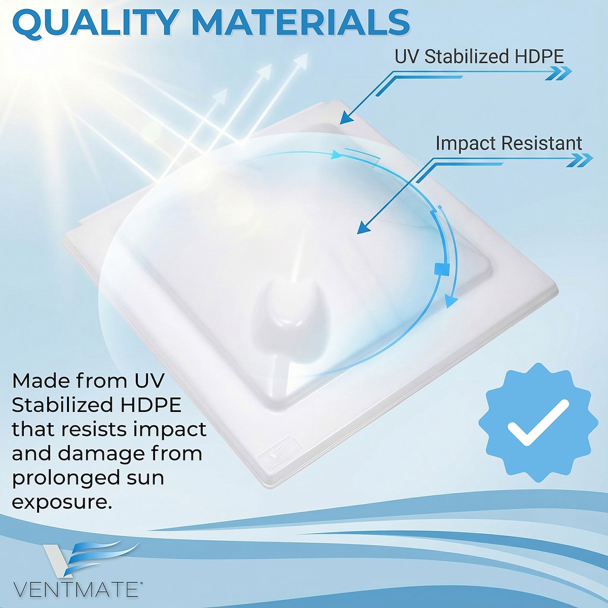 Ventmate Roof Vent Lid, For 14 in x 14 in Vents, White - 69177