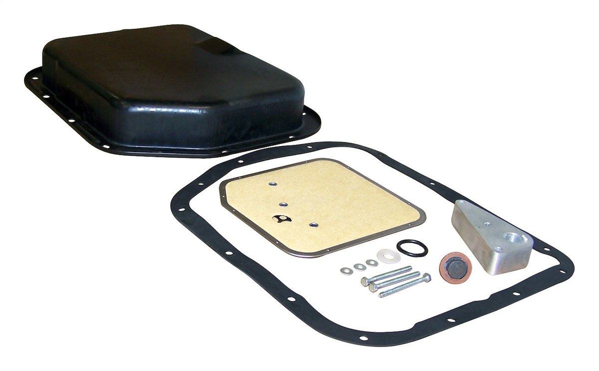 Crown Automotive Auto Trans Oil Pan, For Use With A904/A999 Transmission, 1 Additional qt Capacity, Black - RT24001