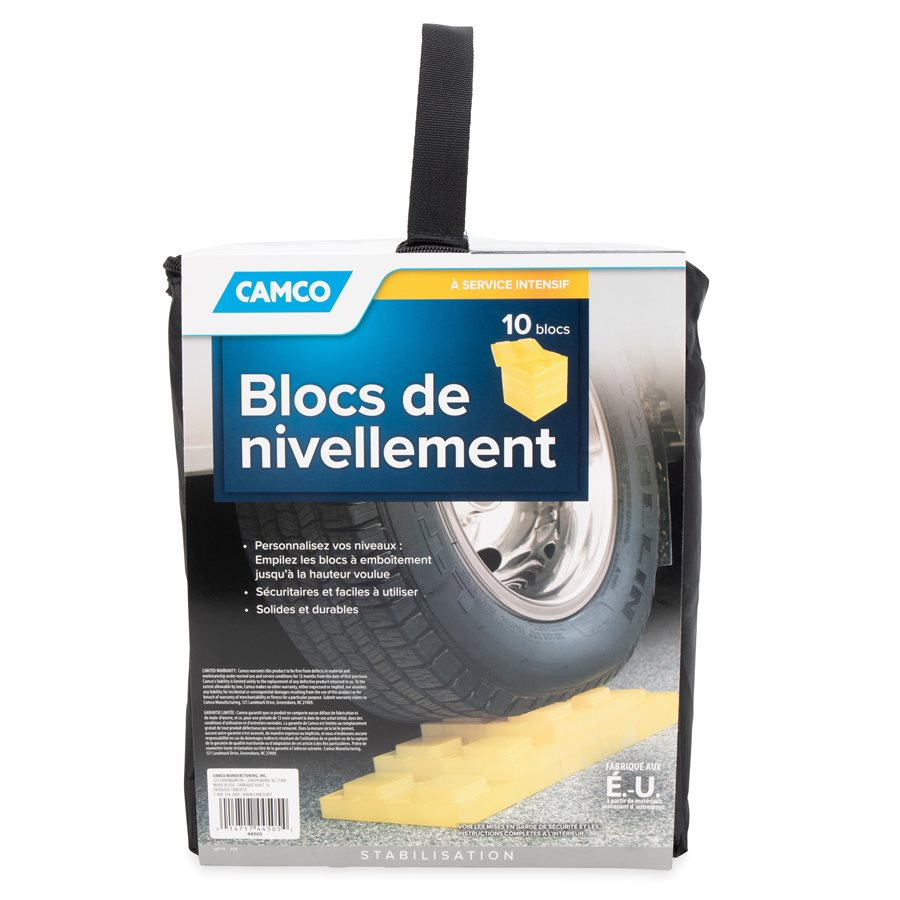 Camco Leveling Block, 8-1/4 in Length x 8-1/4 in x 1 Height, 4000 lb Capacity, Set Of 10 - 44505