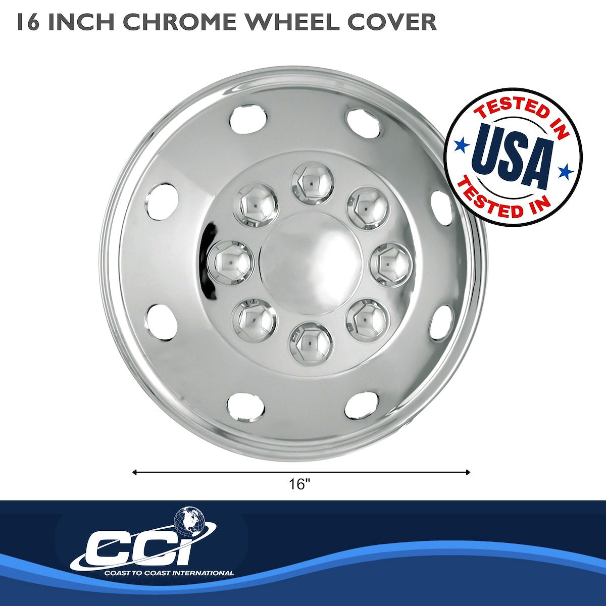 Coast2Coast Wheel Cover, 16 in, Chrome Plated, Set Of 4 - IWCAL160P