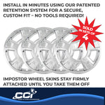 Coast2Coast Wheel Skin, 17 in, 5 Spokes With CC Cutout, Chrome, Set Of 4 - IWCIMP326X
