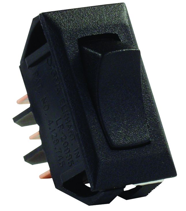 JR Products Multi Purpose Switch, 12 V, 1.125 in x 0.550 in Cutout, 1.120 in x 0.547 in (Switch) - 12625