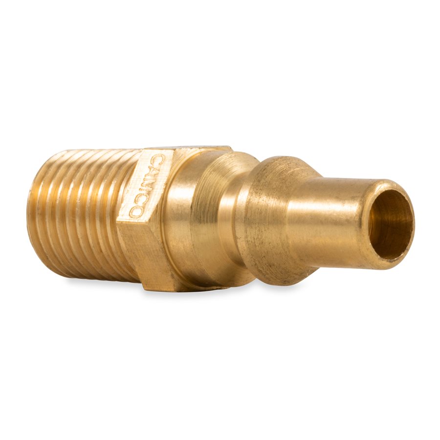 Camco Propane Hose Connector, 1/4 in Male NPT x Male Quick Connect, Brass - 59903