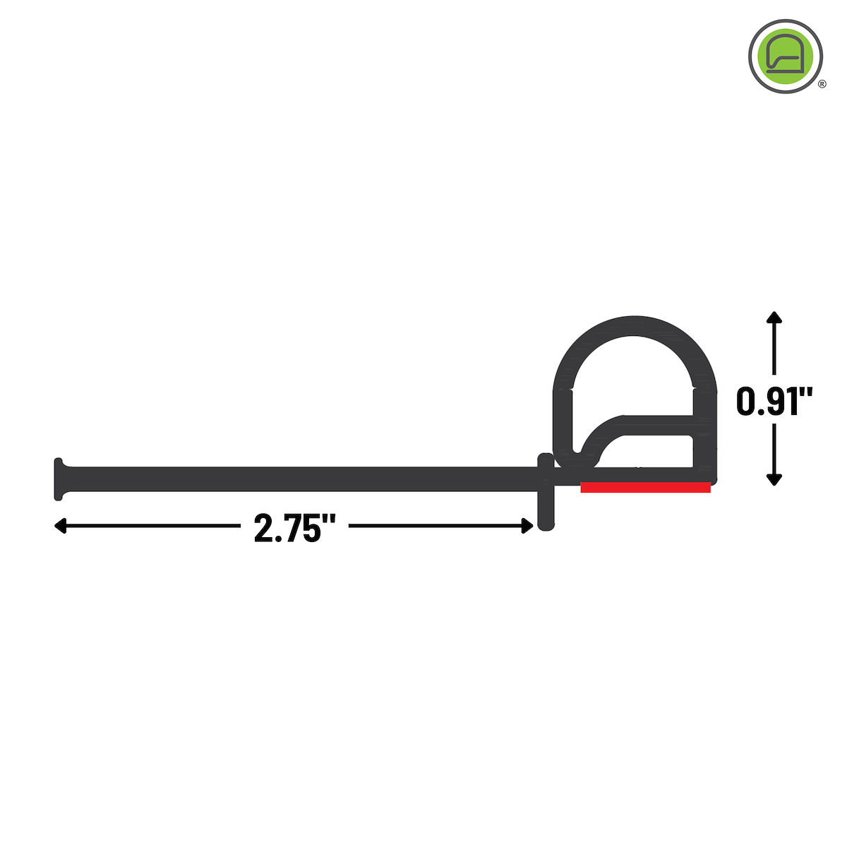 JAEGER - UNITEK Slide Out Seal, 35 ft Length, 0.91 in Bulb Height, Black - 1000028470