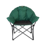 Faulkner Camping Chair, 300 lb Weight Capacity, Green/Black, Steel Tubing With Polyester Padding/Polyester Fabric - 52286