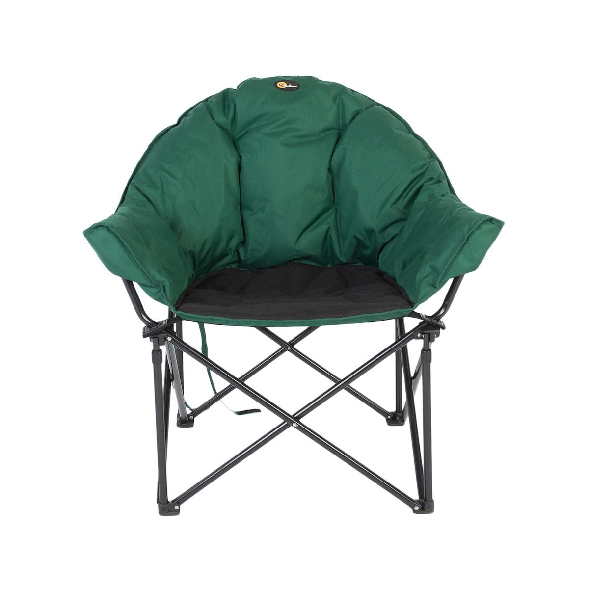 Faulkner Camping Chair, 300 lb Weight Capacity, Green/Black, Steel Tubing With Polyester Padding/Polyester Fabric - 52286