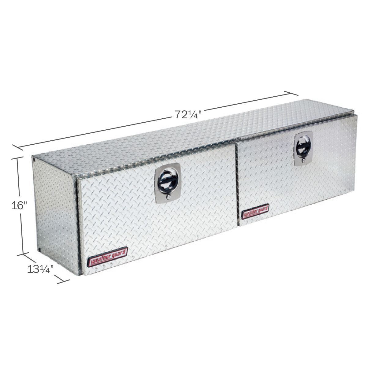 Weather Guard Tool Box, 2 Doors, Aluminum, 72-1/4 in Length x 13-1/4 in Width x 16 in Height - 372-0-02
