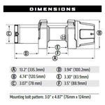Warn Winch, VRX 25-S, 12 V, 2500 lb Line Pull Capacity - 101020