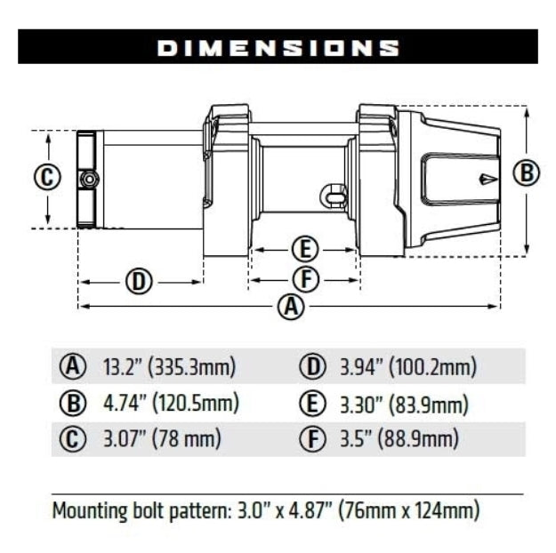 Warn Winch, VRX 25-S, 12 V, 2500 lb Line Pull Capacity - 101020