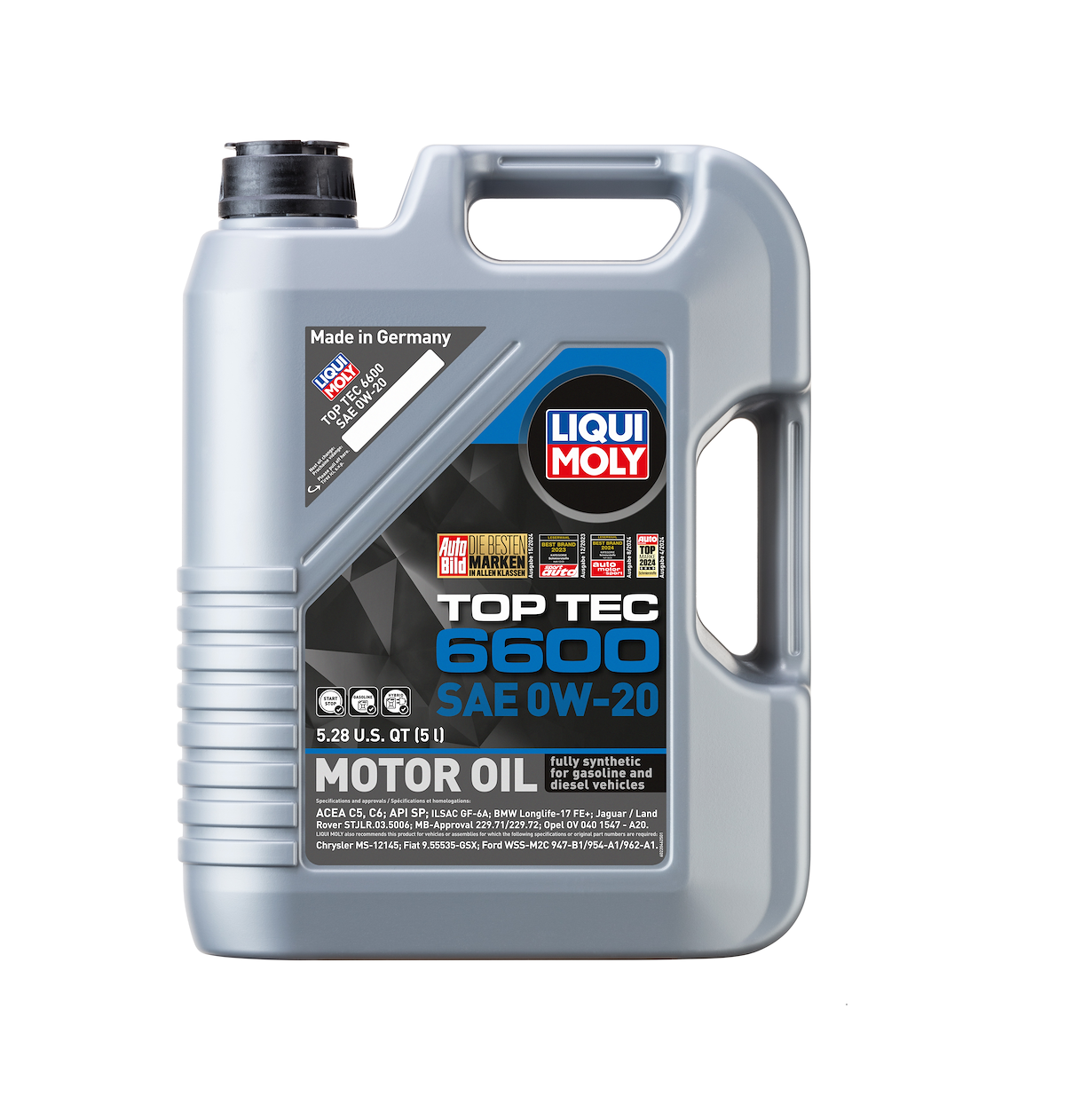 Liqui Moly Oil, Top Tec 6600, SAE 0W-20, 5 Liter Jug - 22046