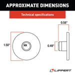 Lippert Slide Out Friction Pad, 1-1/2 in Outside Diameter x 5/8 in Height - 277882