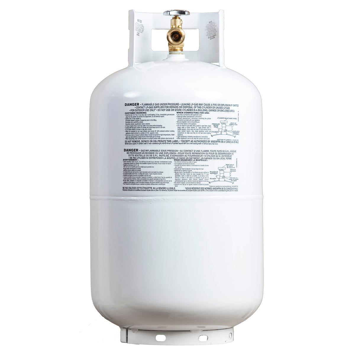 Manchester Tank Propane Tank, 30 lb Capacity, White - 1160TCTH.5