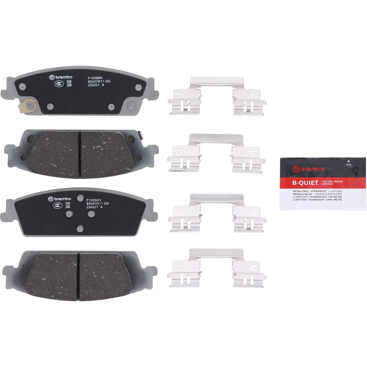 Brembo Brake Pad, FMSI Number D1707-8930, Ceramic, Set Of 4 - P10068N