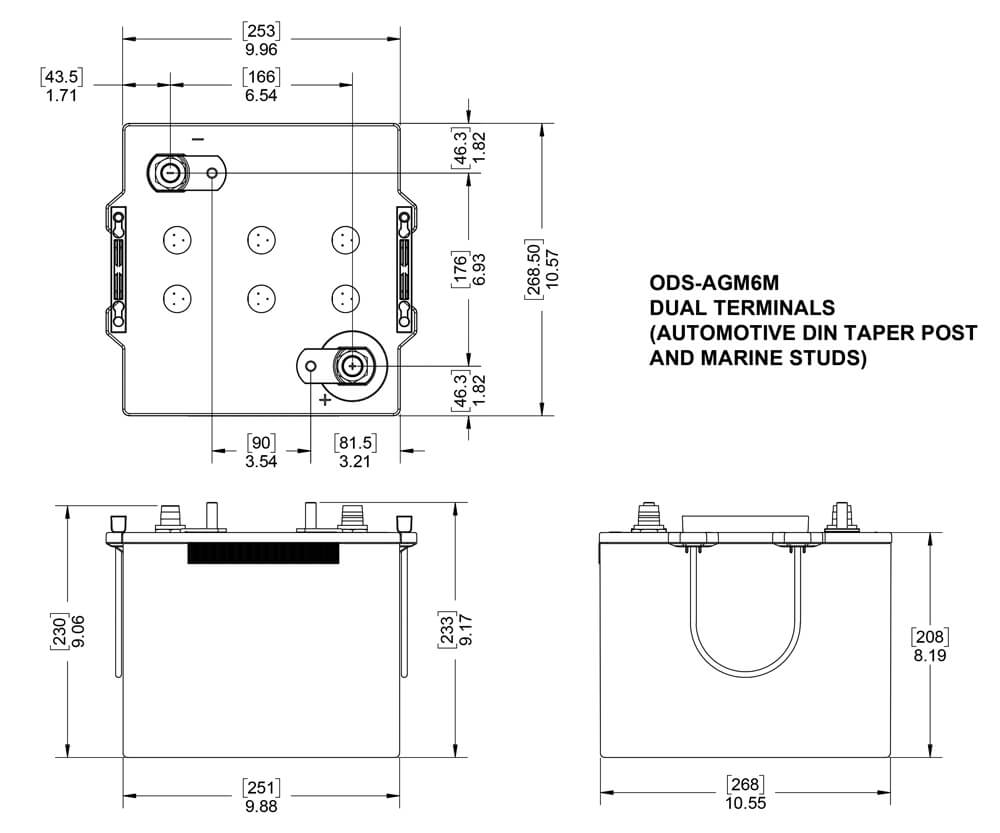 Odyssey Battery Battery, Extreme Series, 12 V, 1225 Cold Cranking amp - ODS-AGM6M