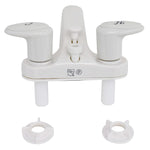 Phoenix Products Faucet, 2 Acrylic Lever Handle, White/Plastic Underbody, 2 Hole Application - PF222241
