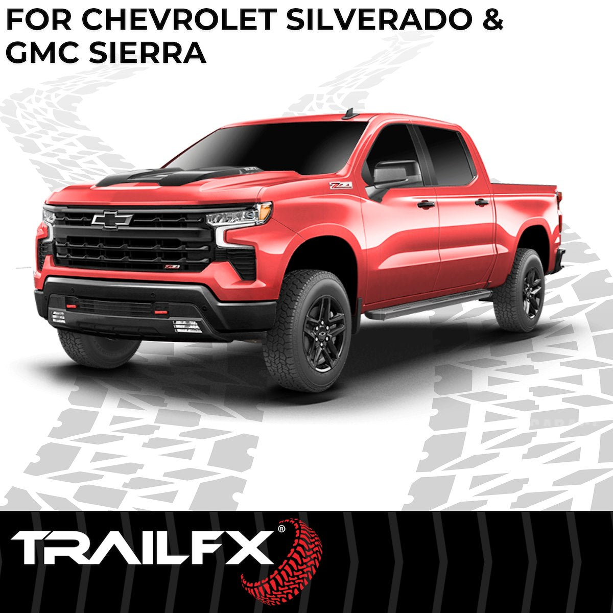TrailFX Running Board, TrailFX A6 Series, With 6-1/2 in Wide Step Area, Titanium Black - AL6004B