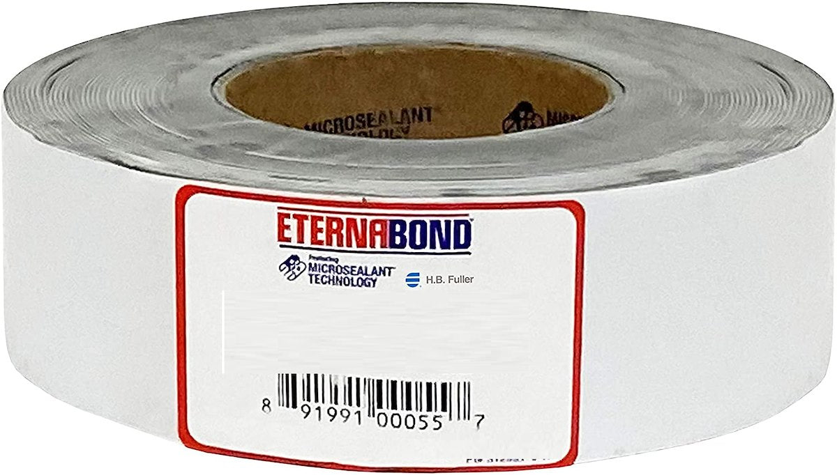 Eternabond Roof Repair Tape, For Use On EPDM/TPO/Hypalon/Aluminum/Steel/Wood/Fiberglass Roof, 2 in Width x 50 ft Roll, White - 15059325