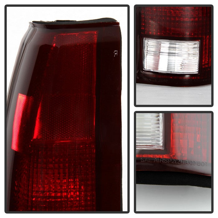 Xtune Tail Light Assembly, Red/Smoke Lens, Black Housing, Set Of 2 - 9028786