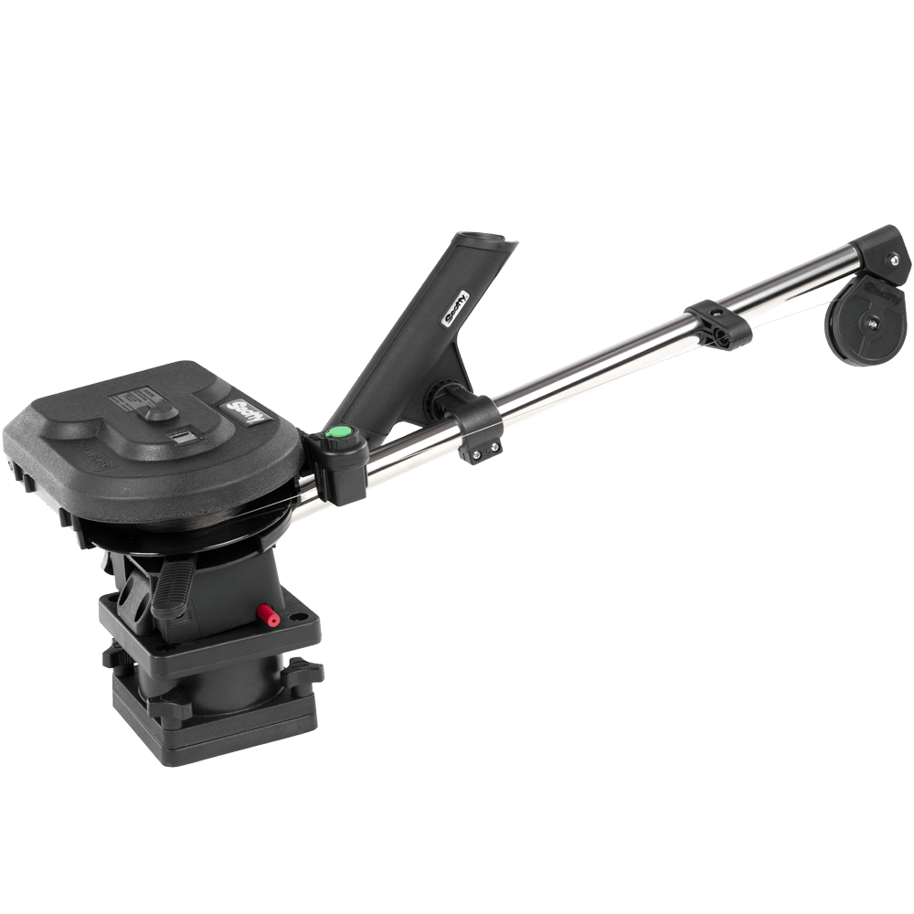 Scotty Inc. Downrigger, 2125 Marinco 12 V Plug And Receptacle With 40 in Power Cord, 16 Position Swivel Mounting Base, Black - 1101