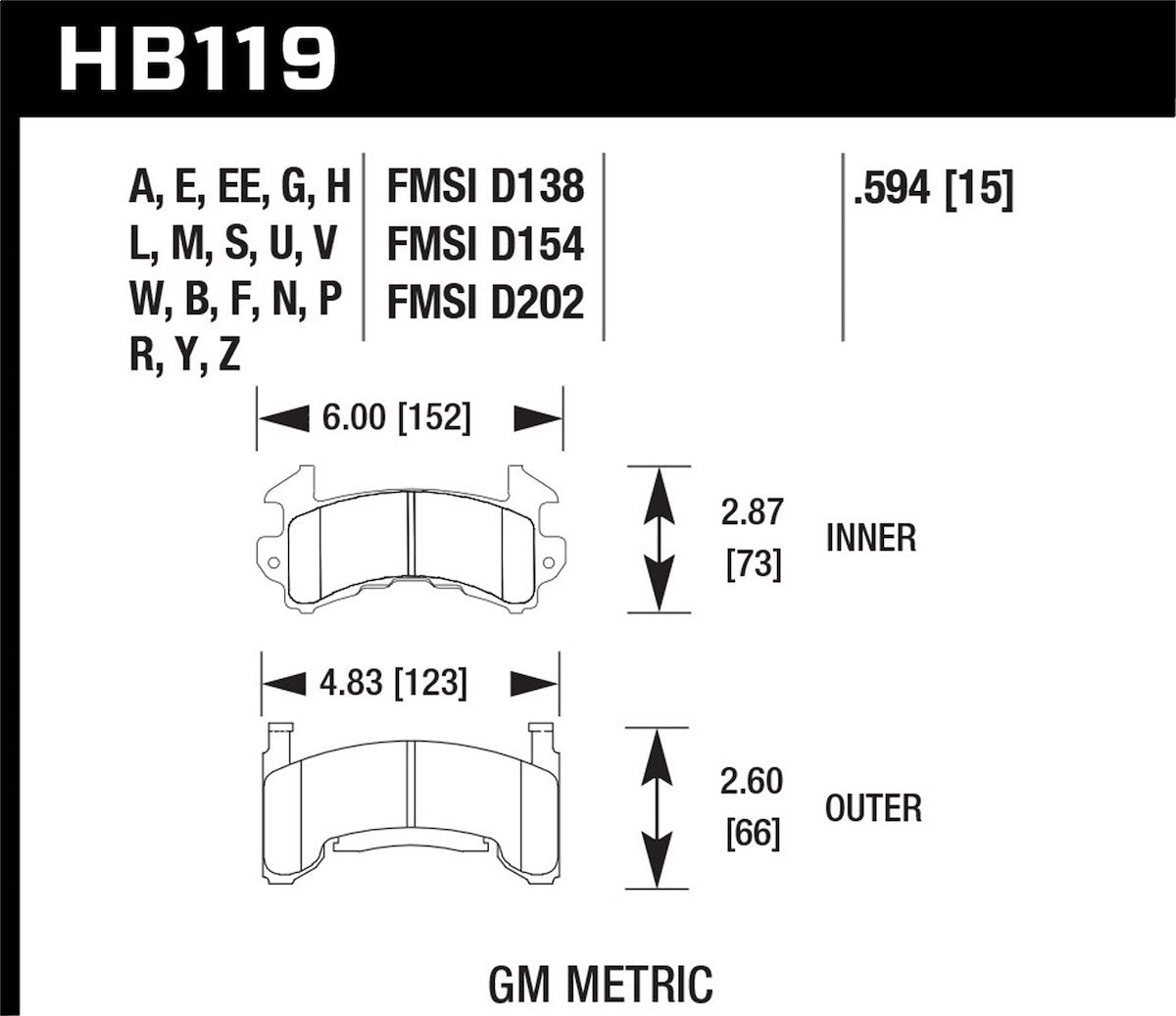 Hawk Performance Disc Brake Pads HB119M.594 product image 2