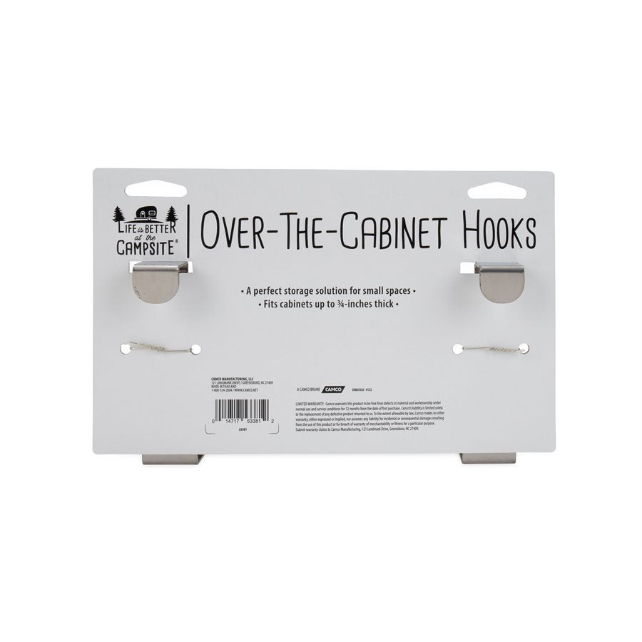 Camco Towel Rack, Fits Doors Up To 3/4 in Thick, 8-1/2 in Length x 4-5/8 in Width x 2-1/4 in Depth, Stainless Steel - 53381