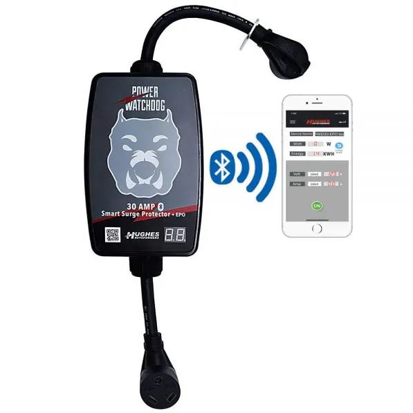 Hughes Auto Surge Protector, 2400 Joules Of Advanced Surge Protection, 30 amp, Bluetooth Connectivity - PWD30-EPO