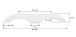 Icon Fender Skirt, 69-3/8 in Length x 9-1/2 in Height, Black - 01776