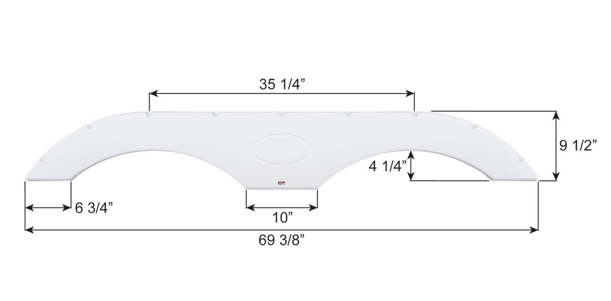 Icon Fender Skirt, 69-3/8 in Length x 9-1/2 in Height, Black - 01776