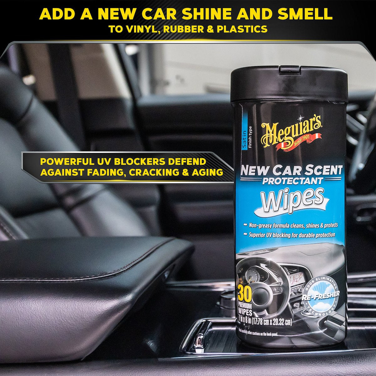 Meguiars Interior Cleaner, 25 Wipes Can - G4200