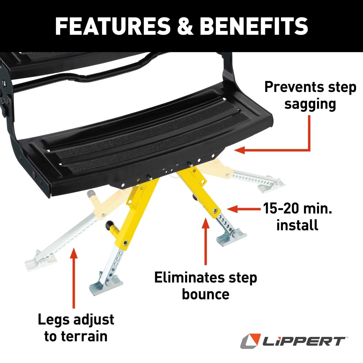 Lippert Entry Step Support, Heavy Gauge Steel - 2020109777