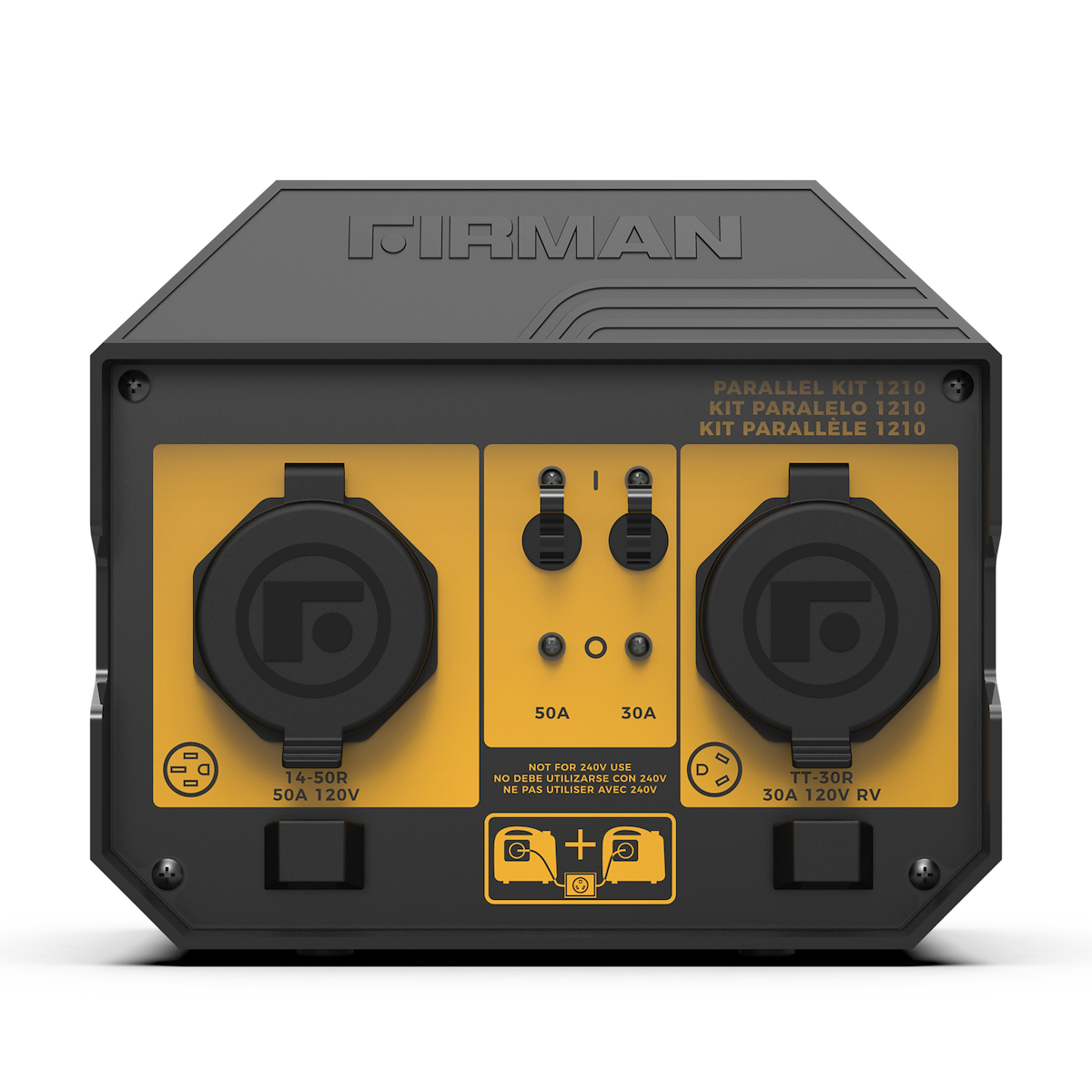 Firman Generator Parallel Kit, Use To Combine The Power Of Two 2100/3300 Watt Inverter Generator, 50/30 amp, LED Panel - 1210