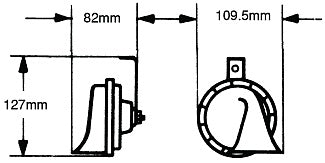 HELLA Horn, One 500 Hertz High-Tone Horn/One 400 Hertz Low-Tone Horn, 110 Decibels, 12 V/6 amp - 007424801