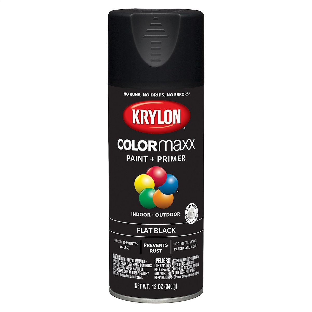 VHT/ Duplicolor Paint, For Metal/Wicker/Plastic/Glass/Ceramic/Fabric/Paper/Wood Surface, Flat Black, 12 oz - 5546